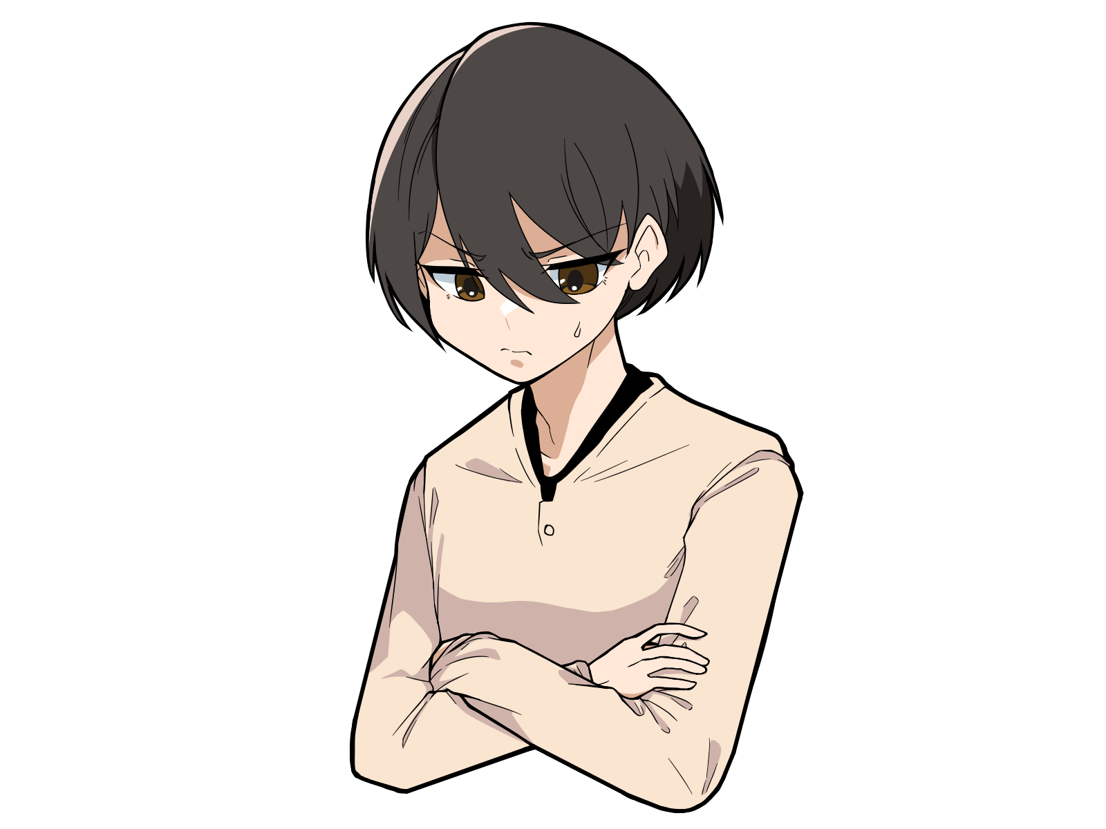 無料イラスト素材 悩む男性