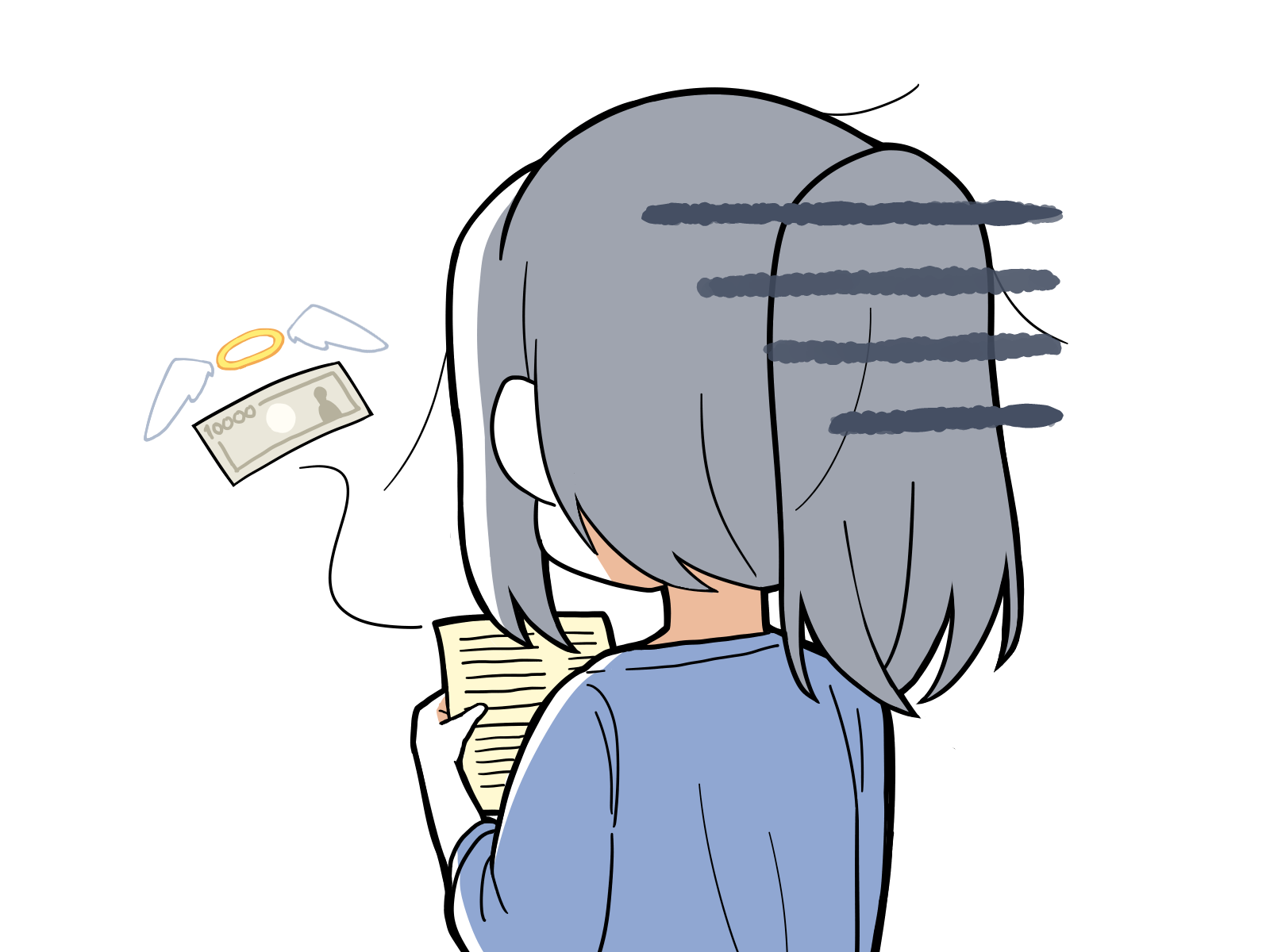 無料イラスト素材 お金がない…