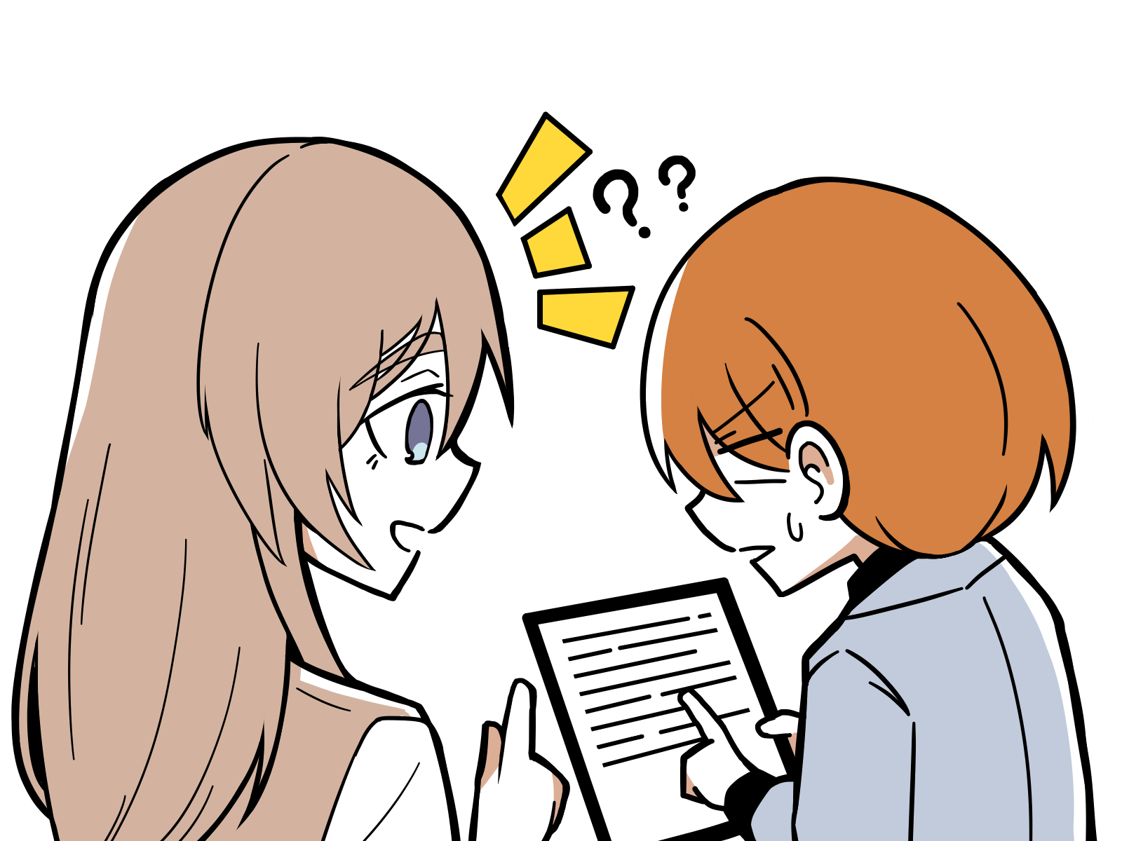 無料イラスト素材 英語を教えてもらう学生