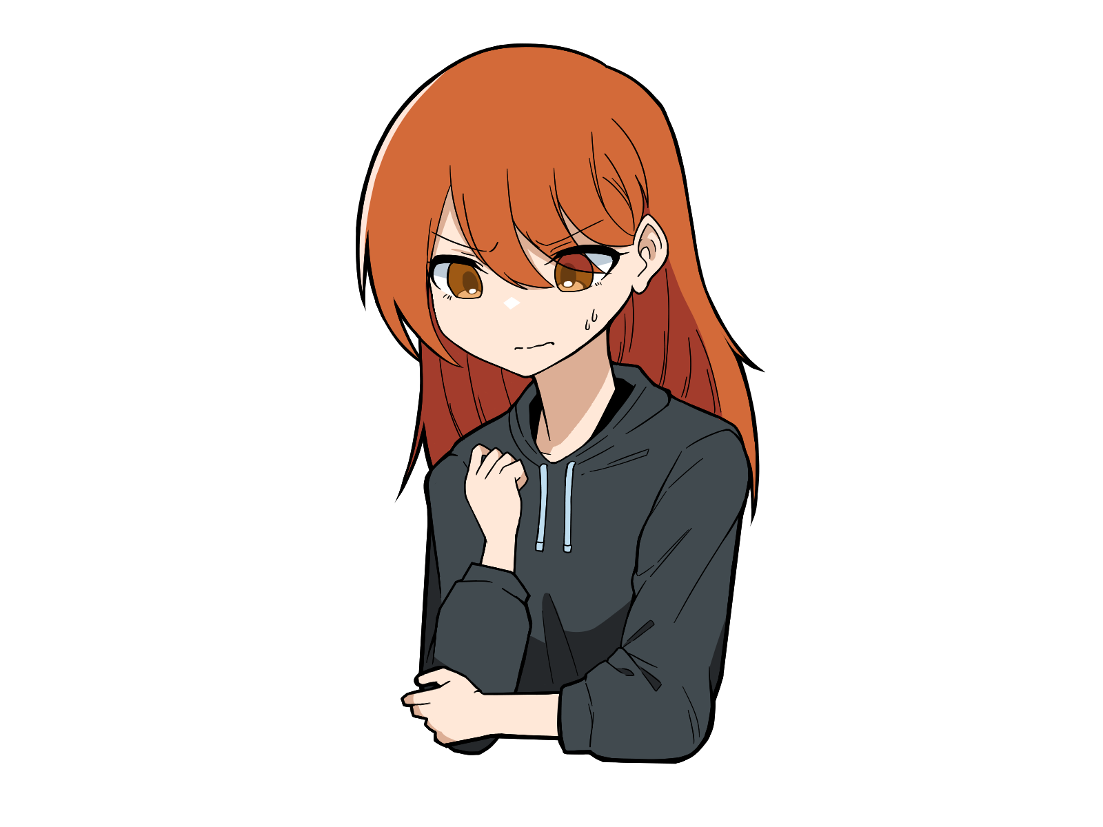 無料イラスト素材 悩む女性