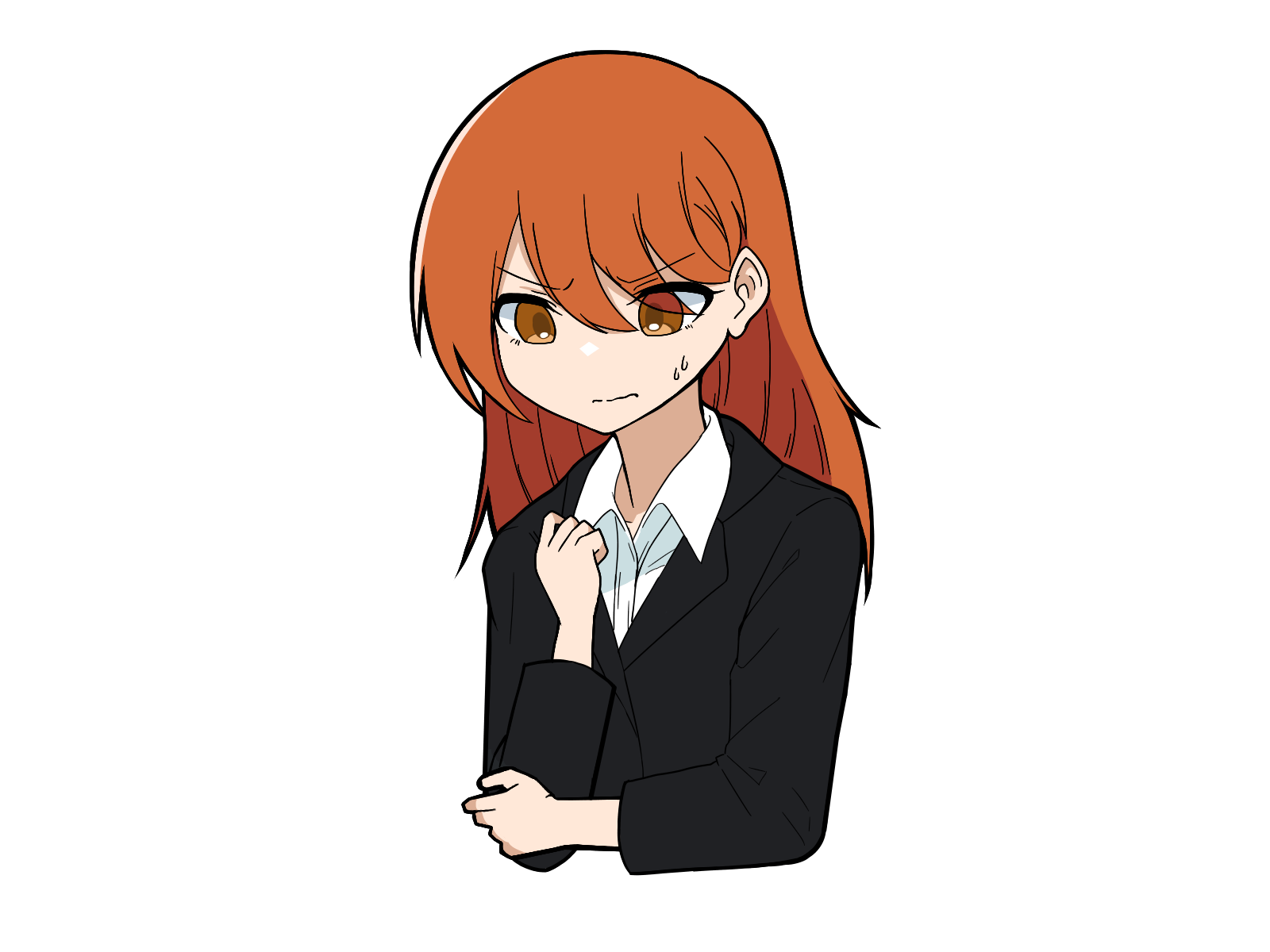 無料イラスト素材 悩む女性社員