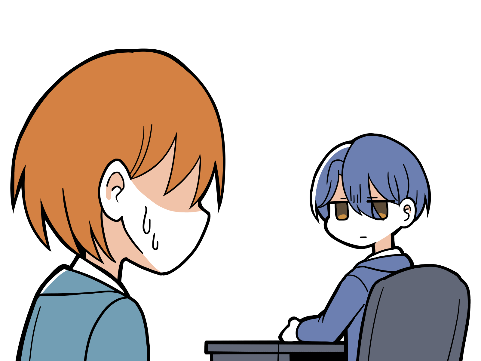 無料イラスト素材 静かに怒る上司