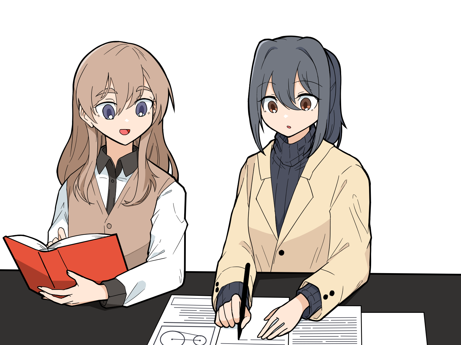 無料イラスト素材 試験対策で補習する学生