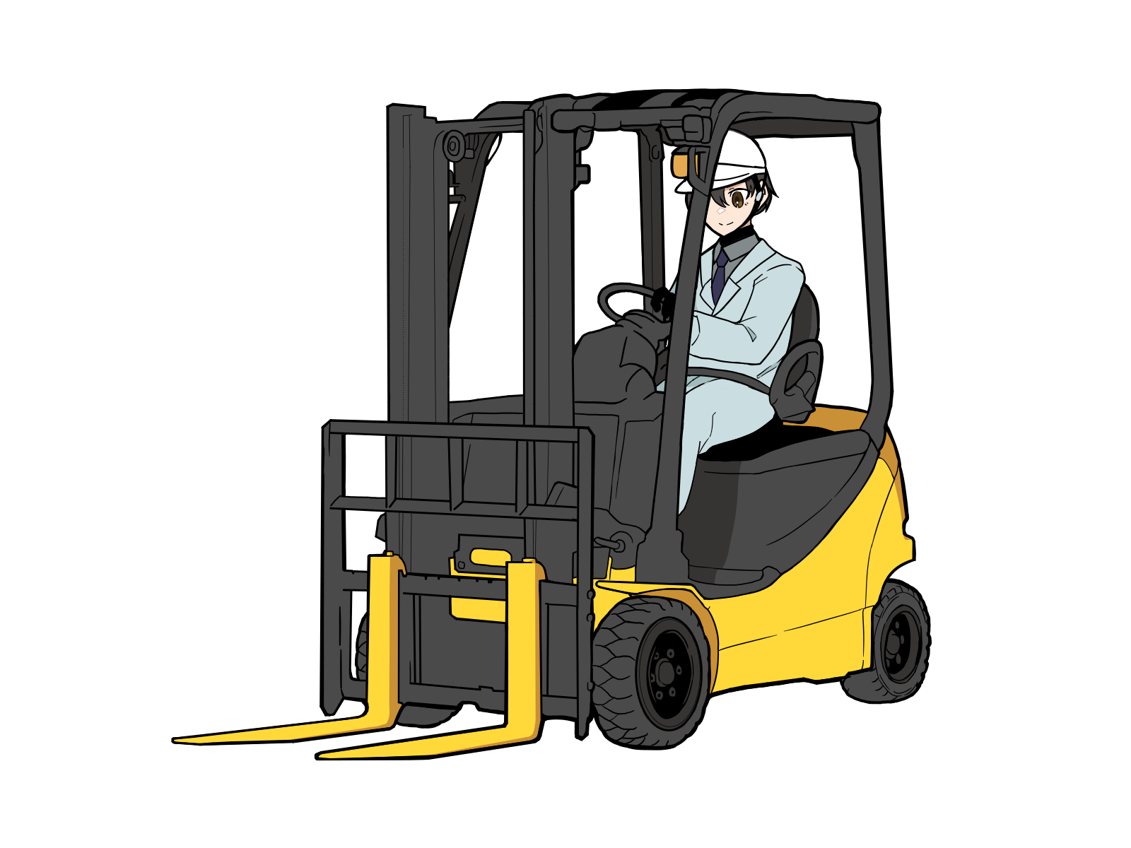 無料イラスト素材 フォークリフト操作