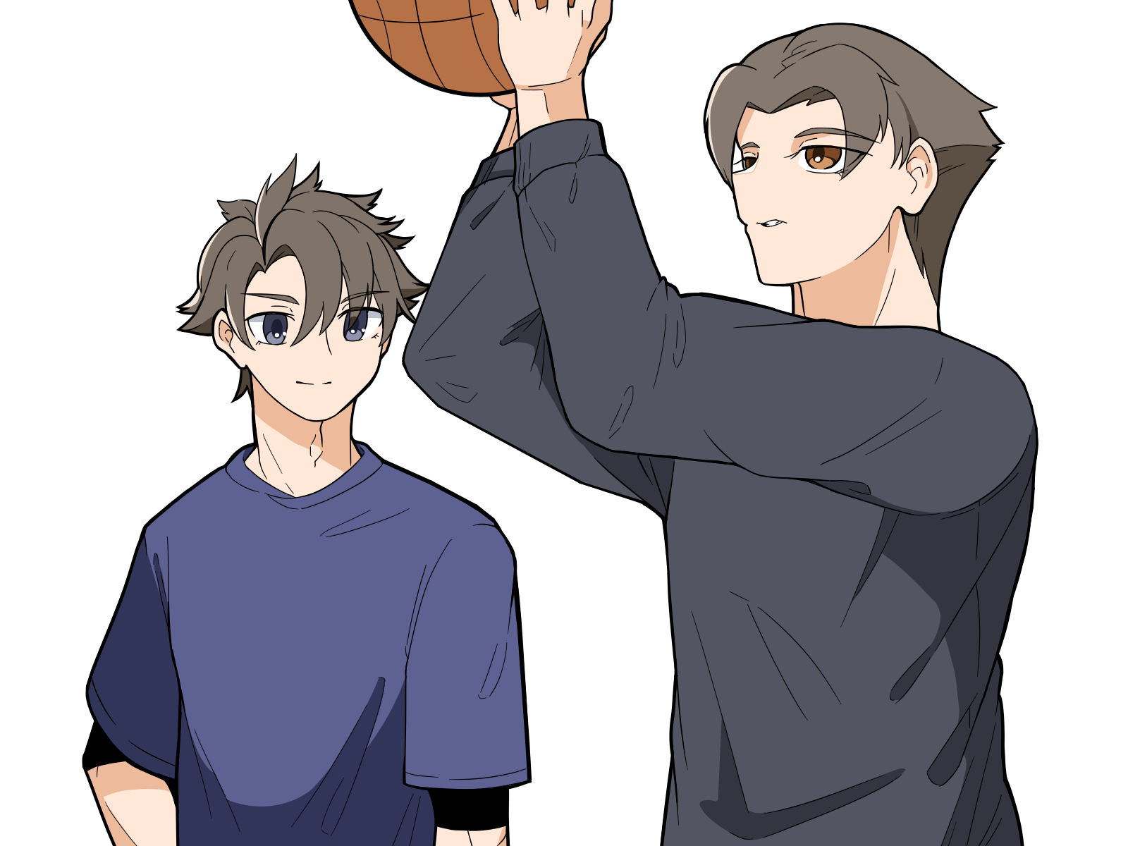 無料イラスト素材 シュートの練習をするバスケットボール選手