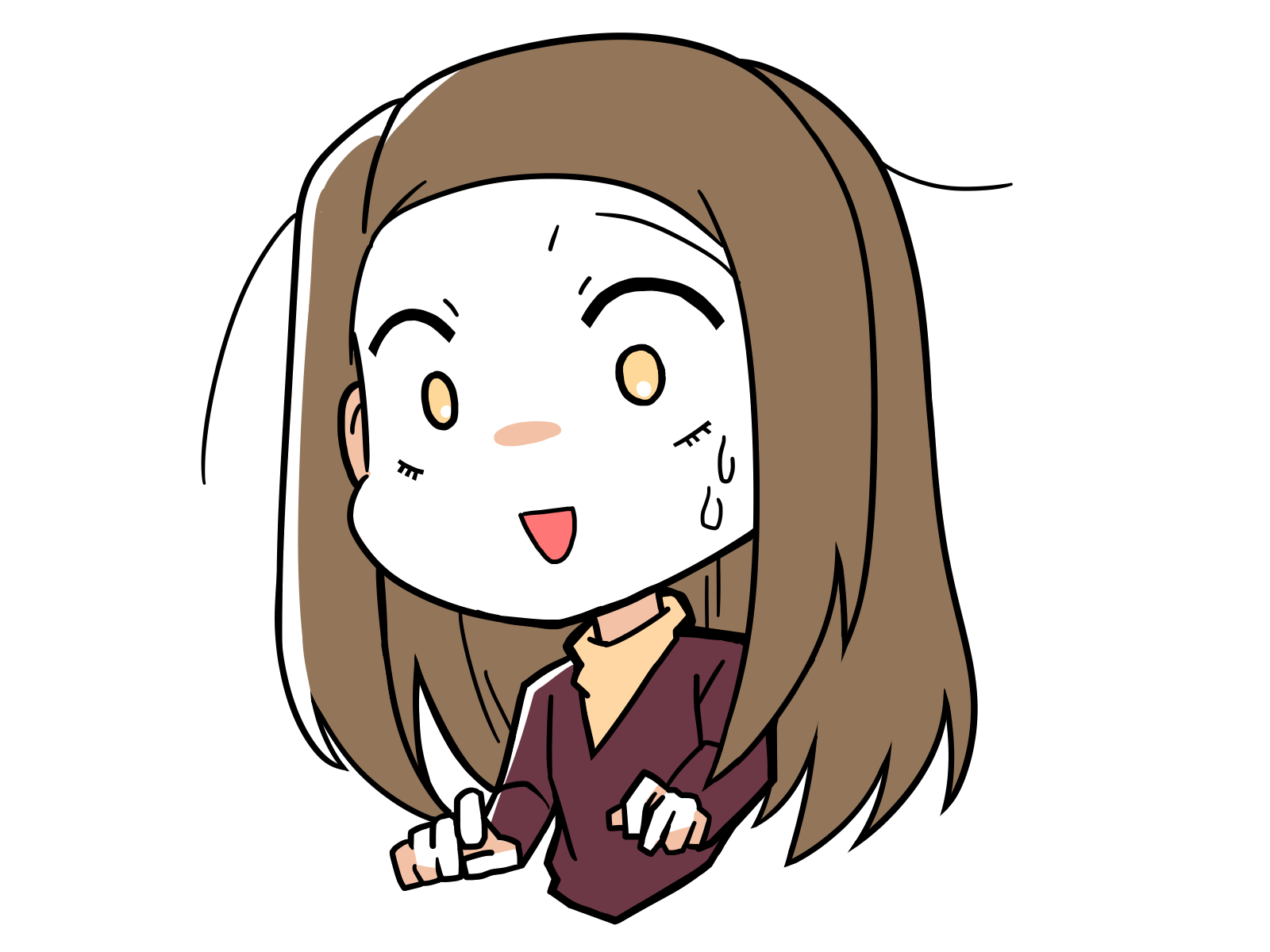 目を全力で開けて固まる女性