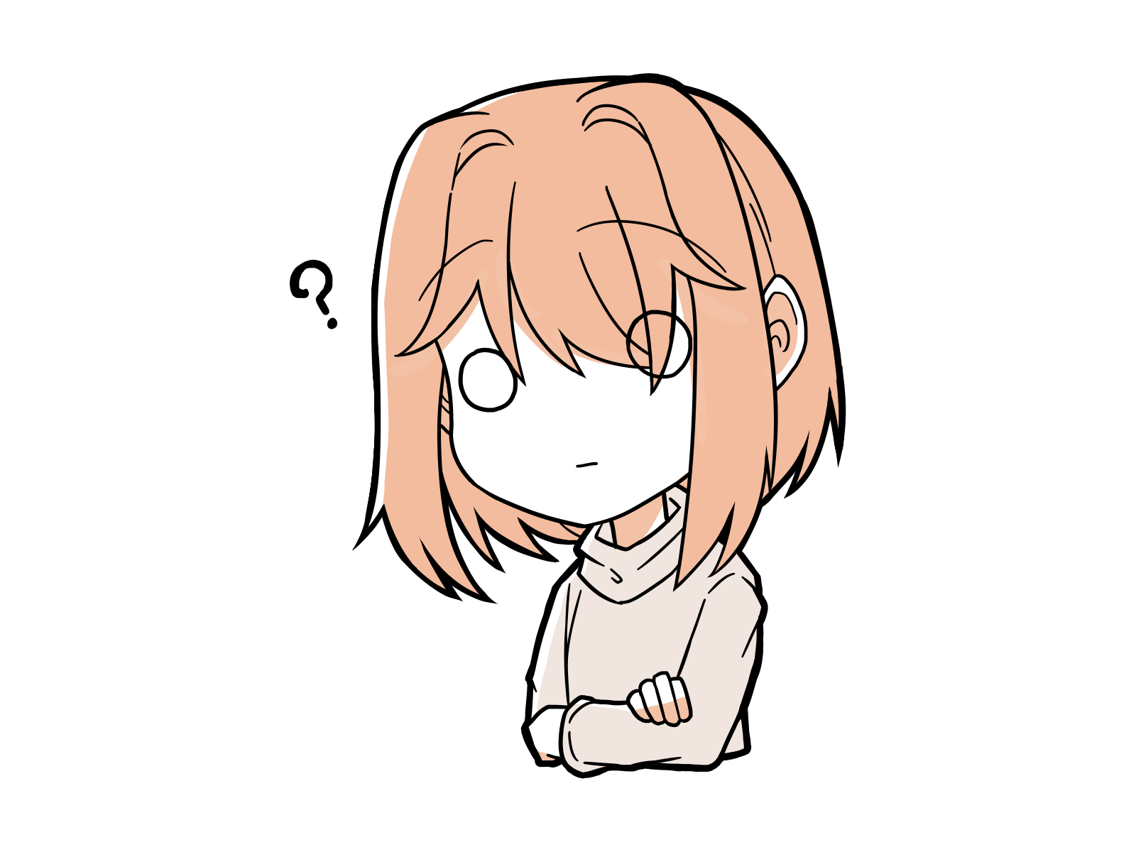 はてな顔の女性