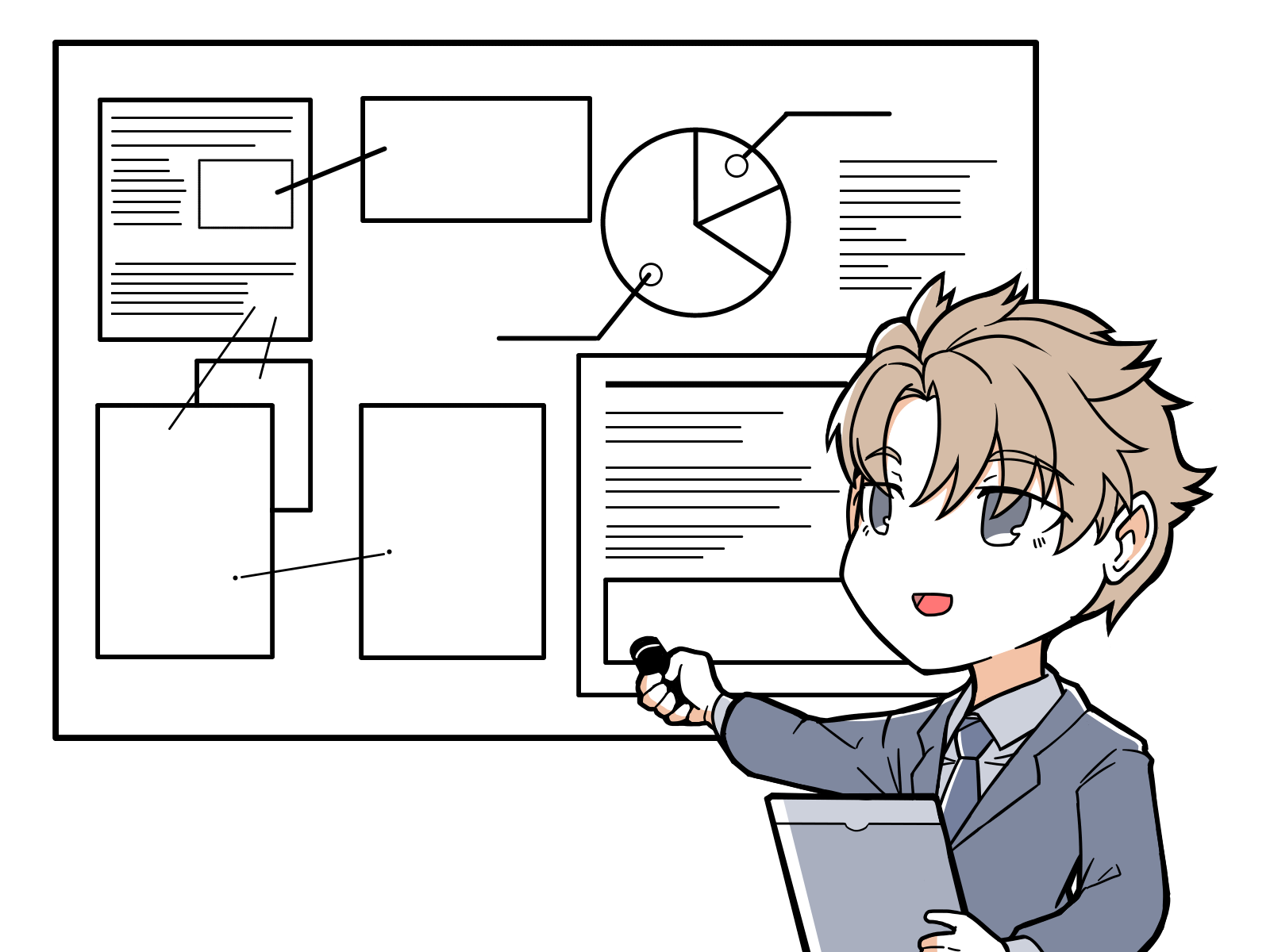 プレゼンテーションをする会社員