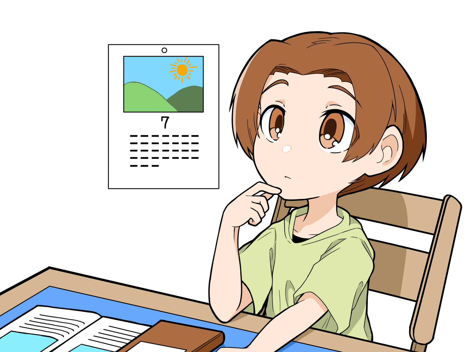 夏休みの計画を立てる子ども